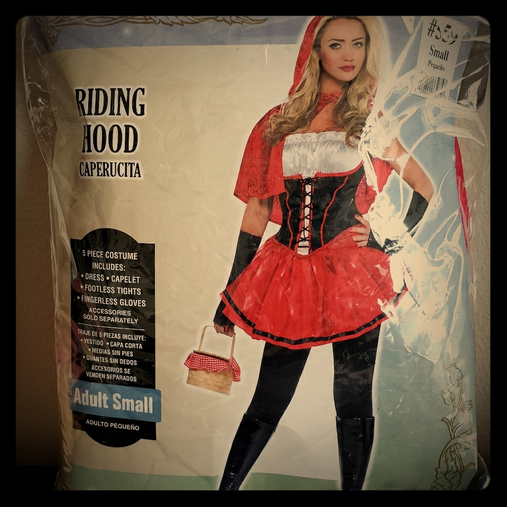 Adult Sassy Red Riding Hood costume with basket